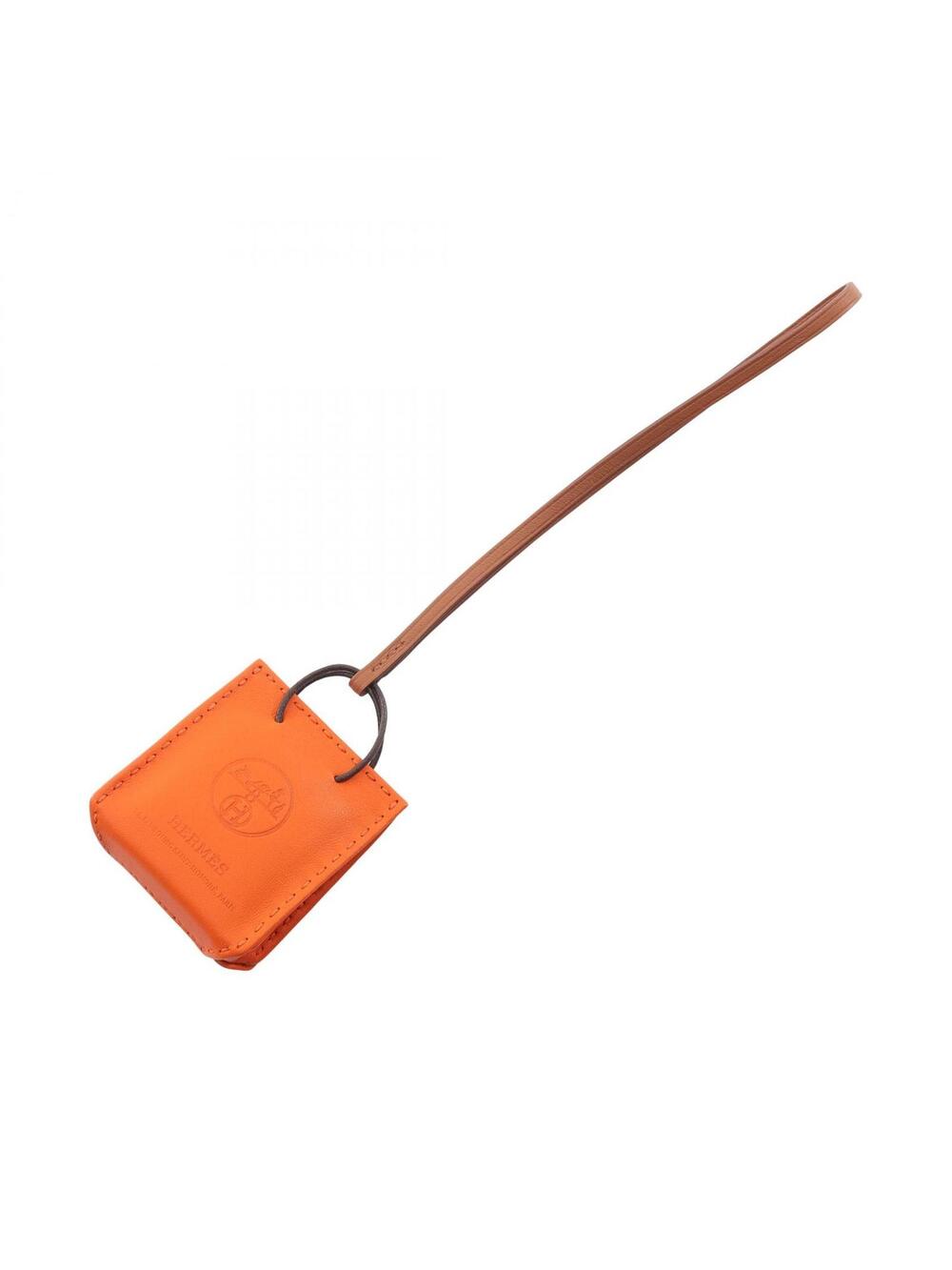 Hermes Shopper Sac Orange Charm Agneau #341305H43B